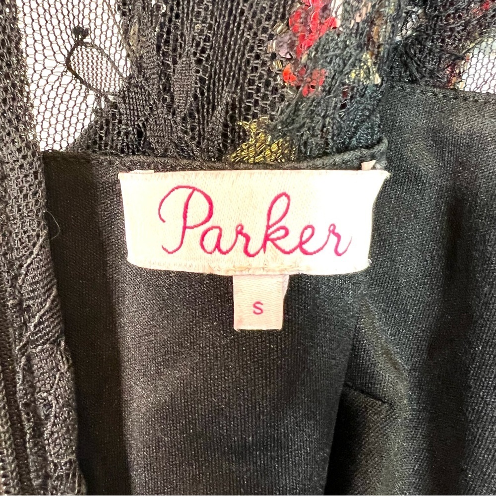 Parker NY Janina Sequin Lace Dress Black Size Small - Picture 9 of 14